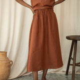 Lyla-May Linen Skirt in Russet