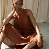 Lyla-May Linen Skirt in Russet
