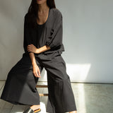 Renee Organic Cotton Poplin Top in Black