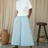 Mazu Organic Cotton Poplin Trouser in Powder Blue