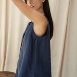 Olivia-May Linen Waistcoat in Midnight