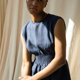 Ottillie-May Linen Dress in Midnight