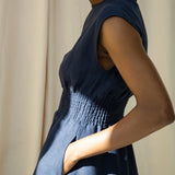 Ottillie-May Linen Dress in Midnight