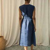 Ottillie-May Linen Dress in Midnight