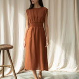 Ottillie-May Linen Dress in Russet