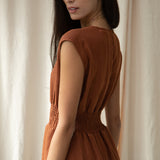 Ottillie-May Linen Dress in Russet