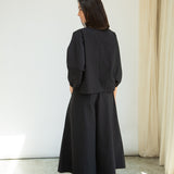 Renee Organic Cotton Poplin Top in Black