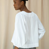 Renee Organic Cotton Poplin Top in White