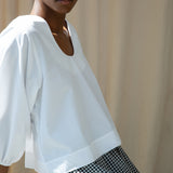 Renee Organic Cotton Poplin Top in White