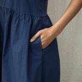 Rory Organic Cotton Jersey and Poplin Jumpsuit in Midnight