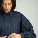 Tierra-Leigh Organic Cotton Denim Overshirt in Indigo