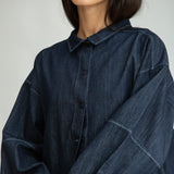 Tierra-Leigh Organic Cotton Denim Overshirt in Indigo