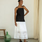 Toni-May Cotton Linen Vest in Black