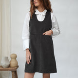 Willow Organic Cotton Corduroy Dress in Charcoal