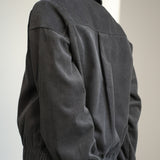 Andie Organic Cotton Corduroy Overshirt in Charcoal