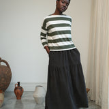Cecilia Organic Cotton Corduroy Skirt in Charcoal
