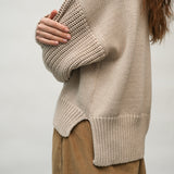 Emmy Organic Cotton Knitted Jumper in Beige Marl