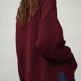 Emmy Organic Cotton Knitted Jumper in Bordeaux