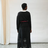 Evelyn Mohair Knitted Cardigan in Black