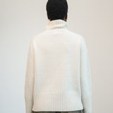 Isabella Lambswool Knitted Jumper in Off White Marl