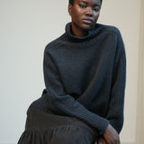 Isabella Lambswool Knitted Jumper in Navy Marl