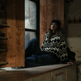 Leo-Sue Organic Cotton Knitted Jumper in Black Fair Isle