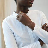 Maisy Organic Cotton Poplin and Jersey Shirt in White