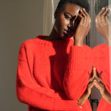Mia Mohair Knitted Jumper in Tomato