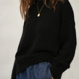Mia Mohair Knitted Jumper in Black