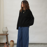 Mia Mohair Knitted Jumper in Black