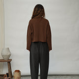 Orla Organic Cotton Corduroy Trousers in Charcoal