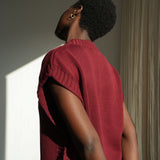 Piper Organic Cotton Knitted Vest in Bordeaux