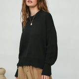 Emmy Organic Cotton Knitted Jumper in Black