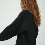 Emmy Organic Cotton Knitted Jumper in Black