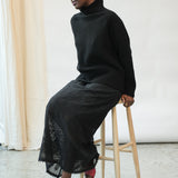 Lyla-Fay Cotton Lace Skirt in Black by HANNAH BEAUMONT