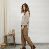 Orla Organic Cotton Corduroy Trousers in Hazelnut