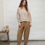 Orla Organic Cotton Corduroy Trousers in Hazelnut
