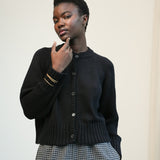 Sian Organic Cotton Knitted Cardigan in Black