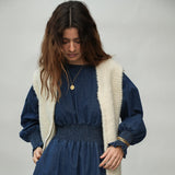Sidney Wool Knitted Vest in Ecru
