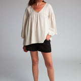 Carlotte Organic Cotton Top in Bone S Preloved