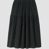 Cecilia Organic Cotton Corduroy Skirt in Charcoal