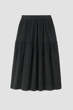 Cecilia Organic Cotton Corduroy Skirt in Charcoal