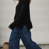 Mia Mohair Knitted Jumper in Black