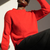Mia Mohair Knitted Jumper in Tomato