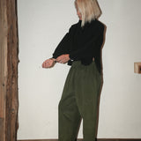 Konara Organic Cotton Jersey and Poplin Shirt in Black