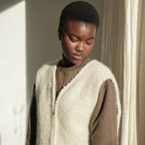 Sidney Wool Knitted Vest in Ecru