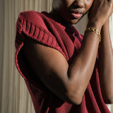 Piper Organic Cotton Knitted Vest in Bordeaux