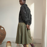 Andie Organic Cotton Corduroy Overshirt in Charcoal