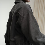 Andie Organic Cotton Corduroy Overshirt in Charcoal