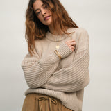 Emmy Organic Cotton Knitted Jumper in Beige Marl